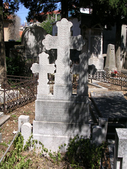 The cross on the orthodox cemetery in Sibenik (Dalmatia)