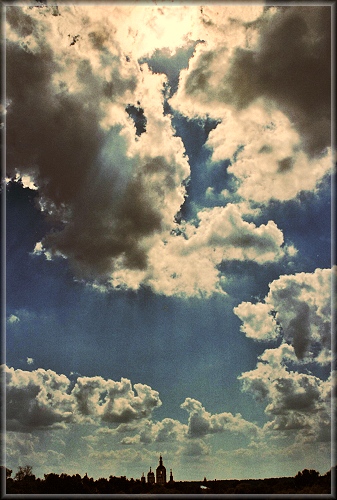 The sky above a monastery