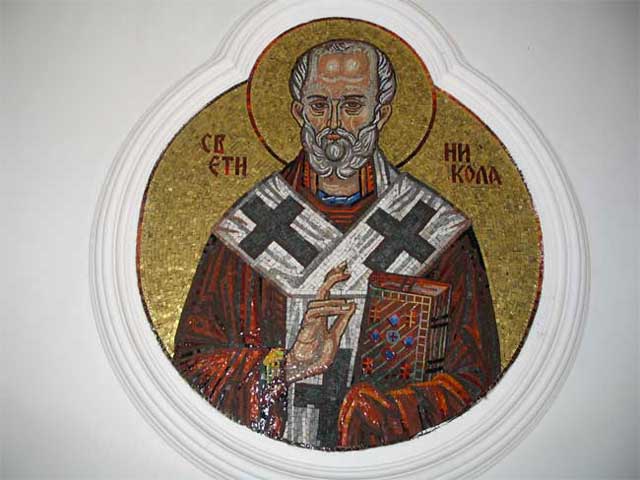 Sveti Nikola-Mozaik u manastiru Grgeteg