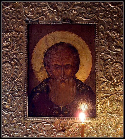 Paryż - ikona św. Sergiusza z Radoneża w cerkwi św. Serafima z Sarowa
