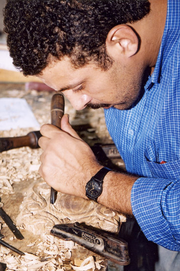 Carpenter's workshop at the Xenophontos Monastery in Athos