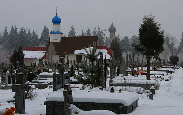 Cmentarz prawosławny w Hajnówce.