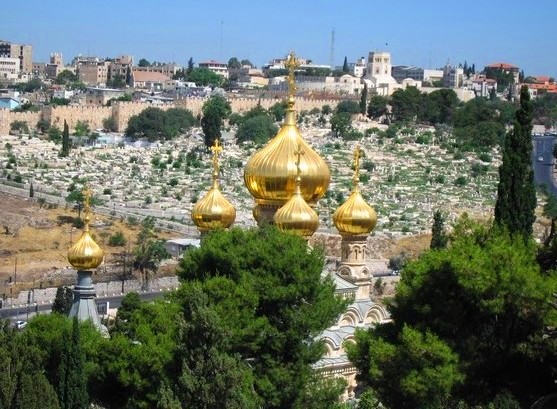 russian orthodox church of St Mary Magdalene in Jerusalem