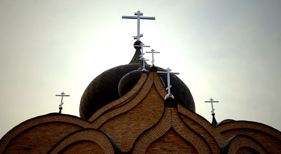 Kopuły cerkwi Św.Ducha w Białymstoku.
