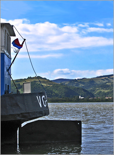 A view of a Romanian village across the Danube