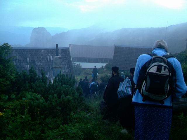 Arrival at the mountain skete for Liturgy