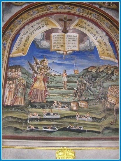 Scena "Judecata de Apoi" - Marea Lavra Athos