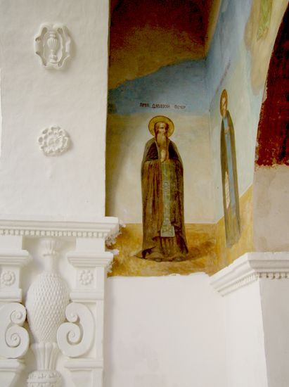 Outside painting newly restored in Zvenigorod