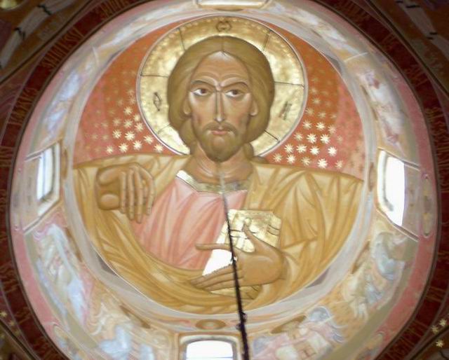 Mantuitorul Iisus Hristos - pictura din turla Manastirii  Horaita