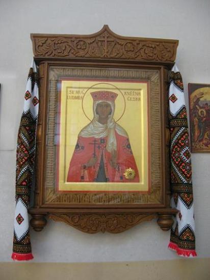 Икона Св.Людмилы с частицей ее мощей