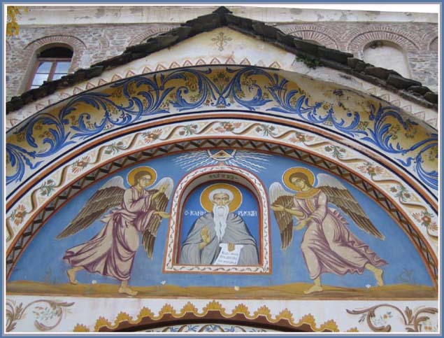 Sfantul Cuvios Ioan de la Rila - fresca exterioara