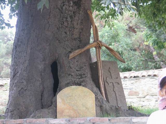 St. Nino cross in Samtawro Monastery