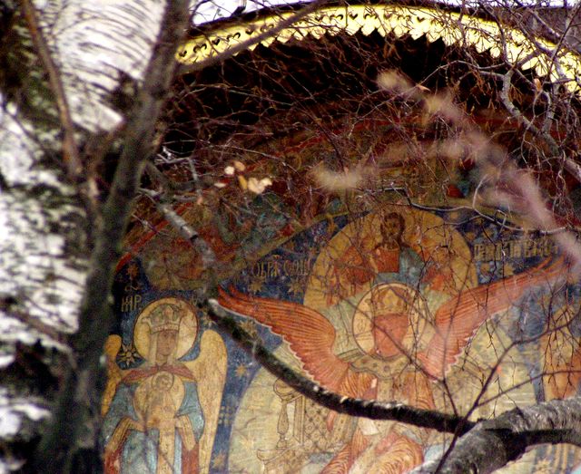 Exterior fresco in the Kremlin of Moscow