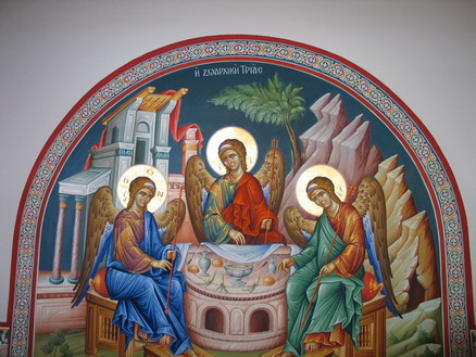 Holy Trinity fresc in Kelia Burazeri at Month Athos