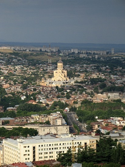 Tsminda Sameba cathedral (view from Mama Daviti church)