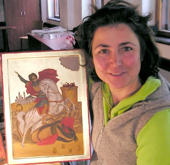 Елена рисува Св. Георги