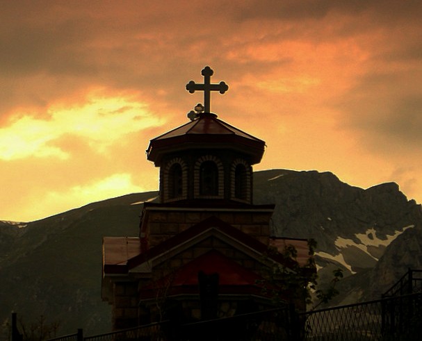 Evening under mountain Durmitor