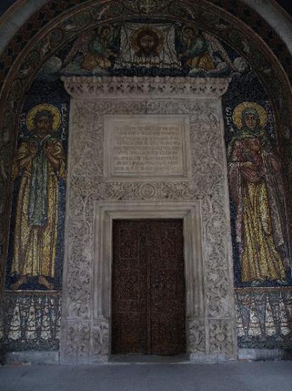 the entrance of the church made by Saint Antim Ivireanu - Monastery Antim, Bucuresti