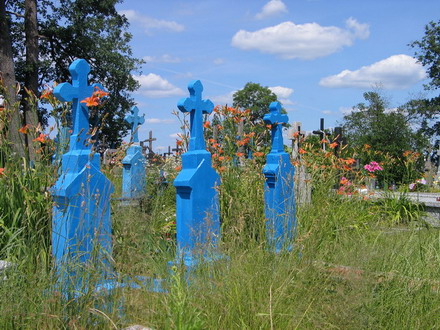 At cementary in Losinka, Poland