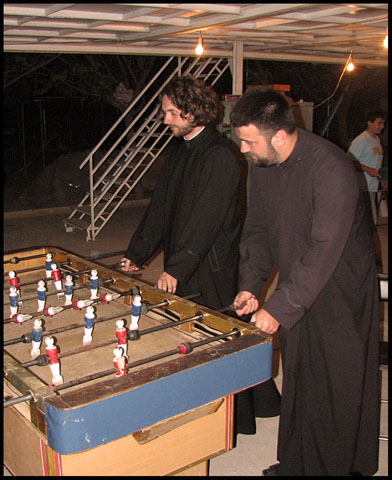 Fathers Nenad and Jovan playing at football - table :)