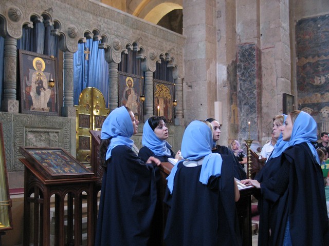 At the Svetitskhoveli cathedral in Mtskheta