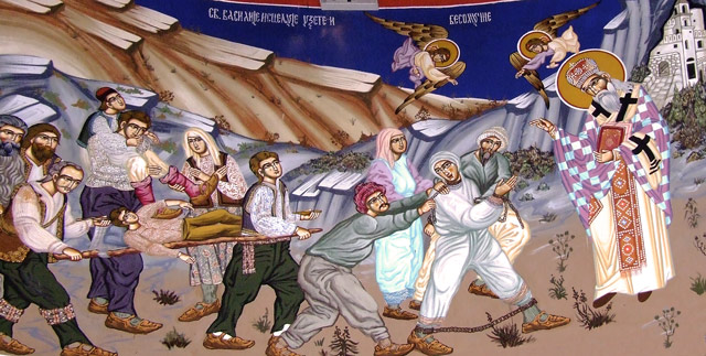 Св. Василије исцељује узете и бесомучне