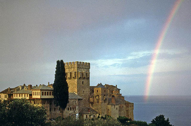 Rainbow near Stavroniketa Monastery