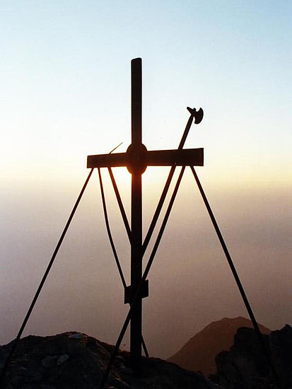 Sunrise on Athos' peak