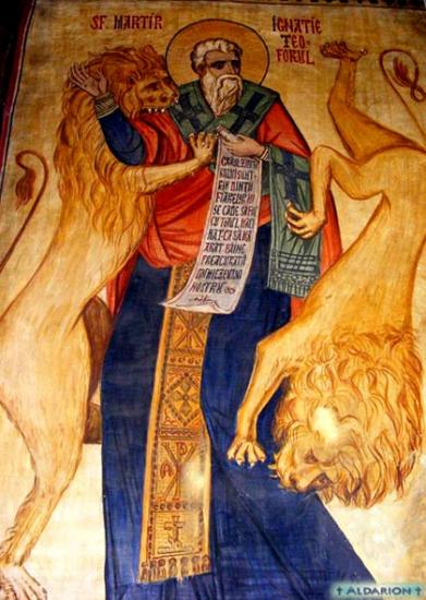 Sf Martir Ignatie Teoforul, fresca din Manastirea Negru Voda