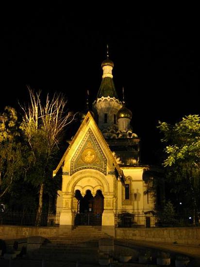 Sofia, Russian Orthodox church on summer evening