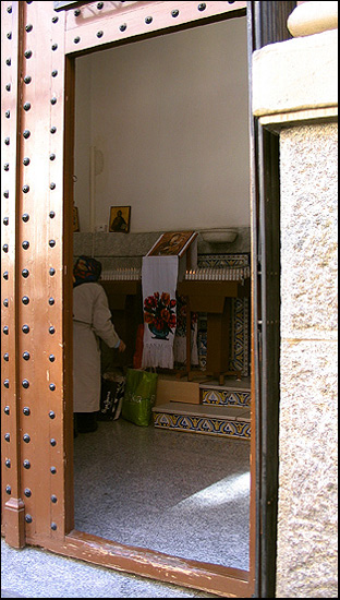 Entrance of Romanian Orthodox Parish in Madrid, Spain