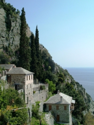 The Cemetery and the charnel house in the Holy Monastery of St. Dionysius, Mountain Athos.