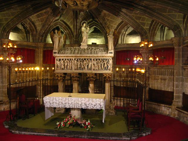 The relics of saint martyr Eulalia (303) in Barcelona cathedral.