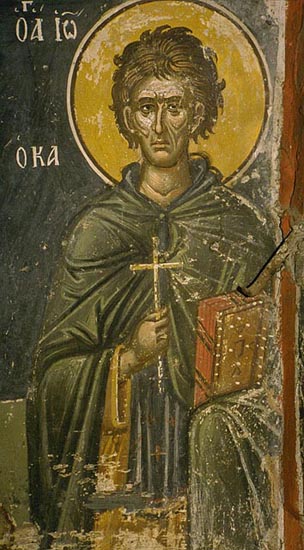 Χειρ Θεοφάνους Κρητός-St. John Calyvita by Theophanes the Cretan