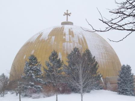 Assumption Metropolitan Cathedral GOC in the snow
