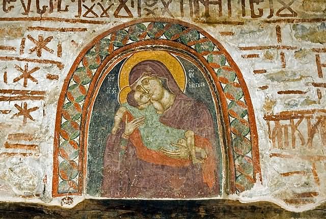 Τοιχογραφία στη Μεγάλη Πρέσπα - Fresco at Great Prespa lake