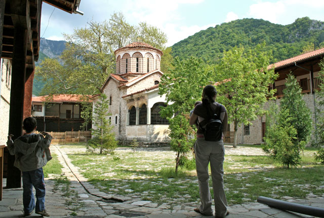 the second yard of Bachkovo monastery and church st.Nikolay