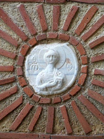 Bas-relief in wall of orthodox church