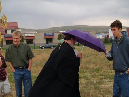 It even rains on a Bishop