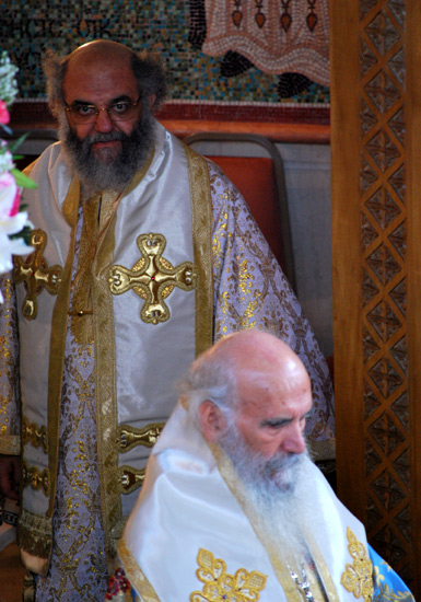 Archbishop Gregorios of Thyateira and Great Britain and Bishop Athanasios of Tropaeou