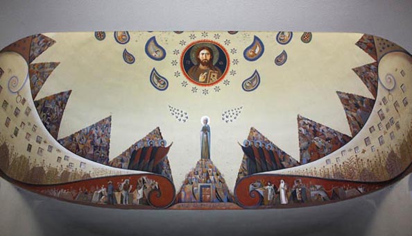 Fresco in the Church of St. Paul, Apostle of all nations. 