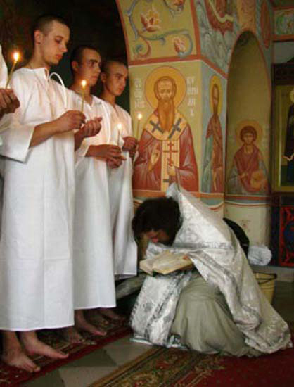 Крещение солдат