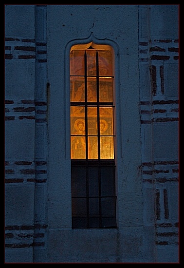 Old window with old fresco