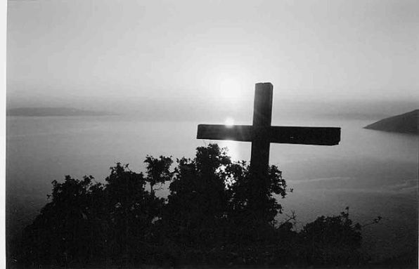 Cross under the sunset
