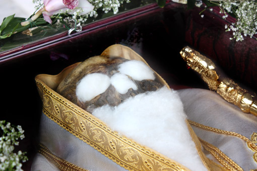 Reliquary with relics of St. Gregory the Theologian, Nea Karvali, Kavala. 