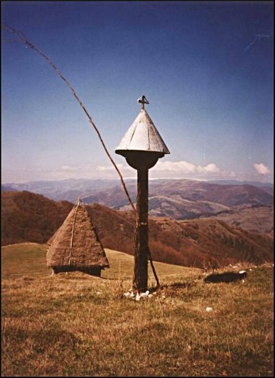 Wooden Cross in the mountains
