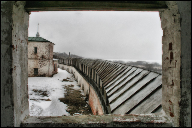 Pereslavl-Zalesskiy, Russia, Vid na stenu monastirya