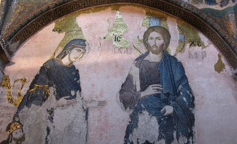 Mantuitorul si Maica Sa, mozaic in biserica muzeu, Chora - The Saviour and His Mother