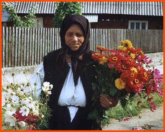 On the way to Church with flowers for the feast