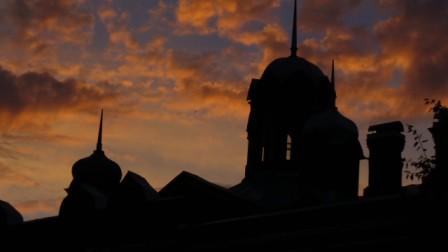 Храм в огне заката - Church on decline fire 